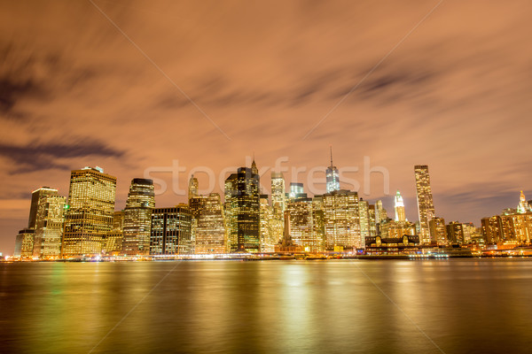 Night panorama of Manhattan in New York, USA Stock photo © Elnur