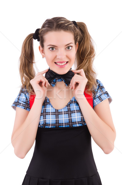 écolière isolé blanche corps cheveux beauté [[stock_photo]] © Elnur