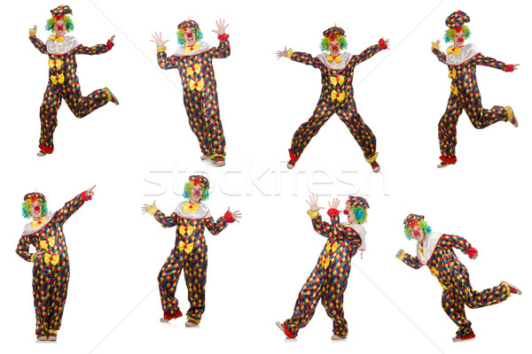 Set Clown Fotos isoliert weiß Lächeln Stock foto © Elnur
