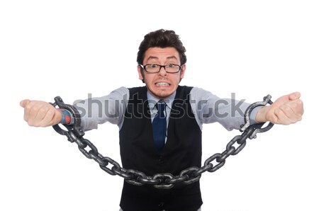 Funny businessman isolated on the white Stock photo © Elnur