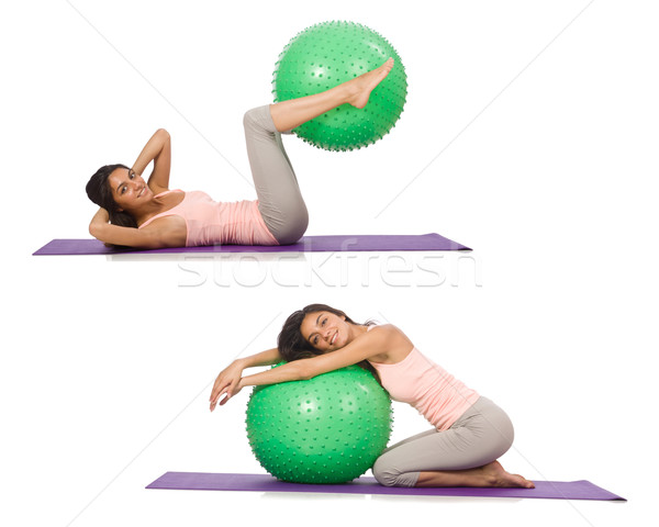 Set of photos with model and swiss ball Stock photo © Elnur