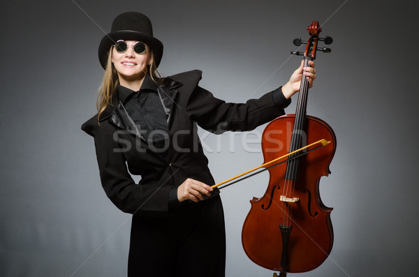 Mujer jugando clásico cello música madera Foto stock © Elnur