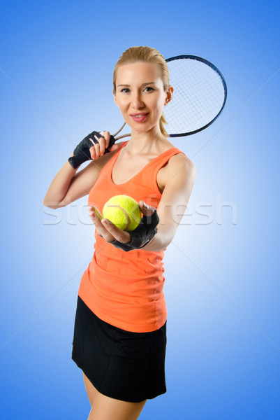 Woman tennis player on white Stock photo © Elnur