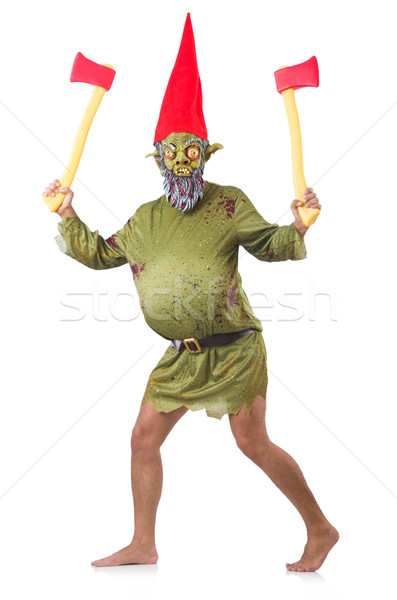 Monster man with axes isolated on white Stock photo © Elnur