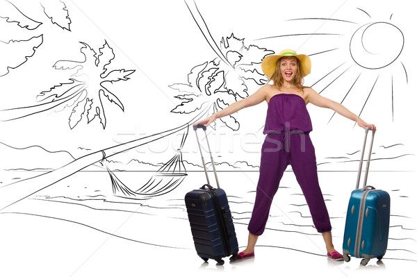 Young woman travelling tropical island in travel concept Stock photo © Elnur