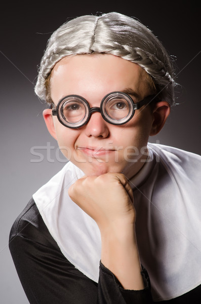 Funny man wearing nun clothing Stock photo © Elnur