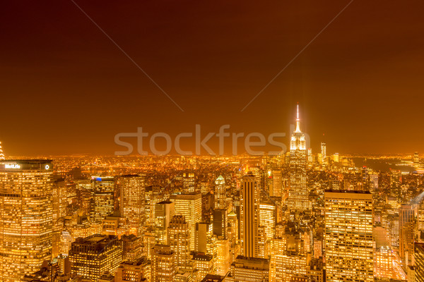 The night view of new york manhattan during sunset Stock photo © Elnur