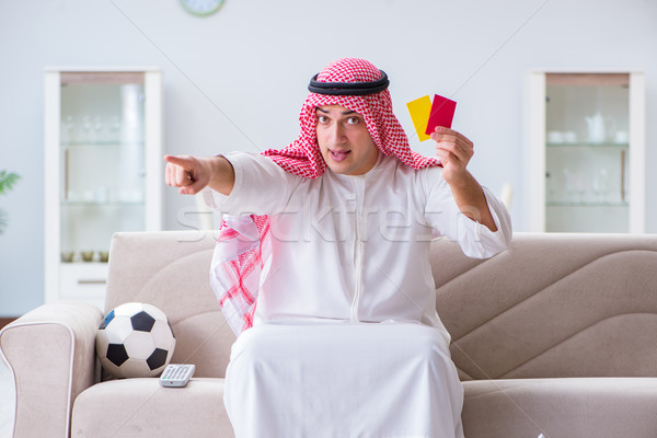 árabes hombre viendo deporte fútbol tv Foto stock © Elnur