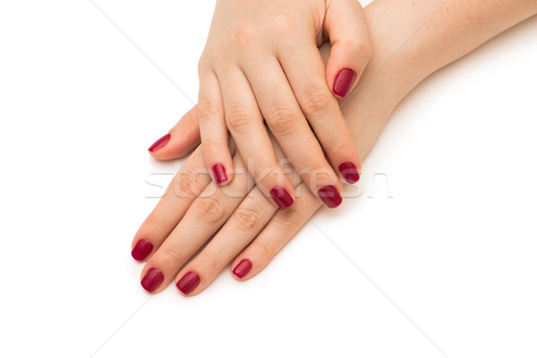 Woman hands with red nail isolated on white Stock photo © Elnur