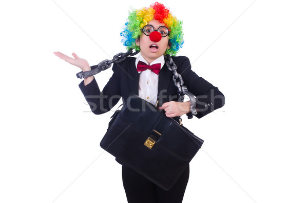 Businessman clown isolated on white Stock photo © Elnur