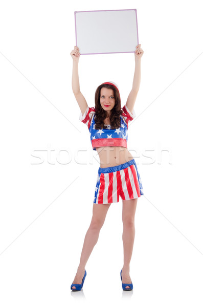 Woman boxer in uniform with US symbols Stock photo © Elnur