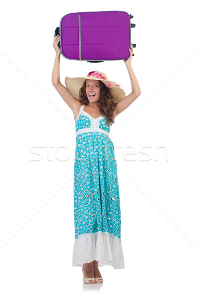 Mujer vacaciones de verano aislado blanco nina feliz Foto stock © Elnur