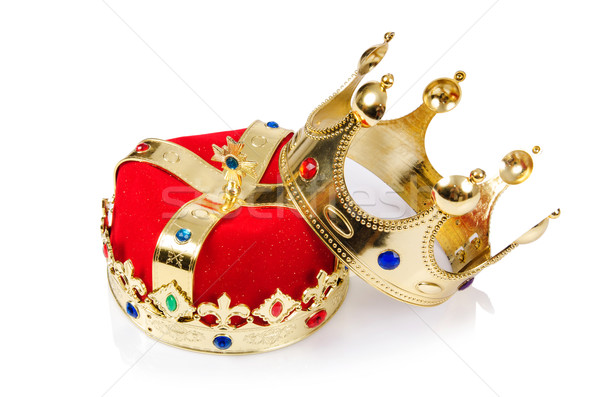 Rege coroană izolat alb bijuterii bijuterie Imagine de stoc © Elnur