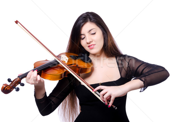 Fiatal előadó hegedű fehér nő koncert Stock fotó © Elnur