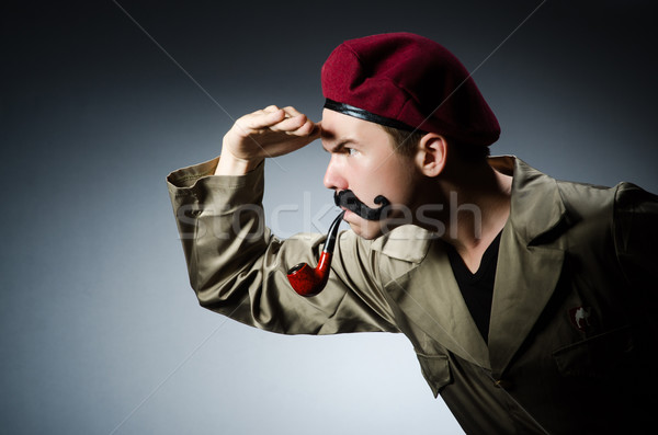 Funny soldier in military concept Stock photo © Elnur