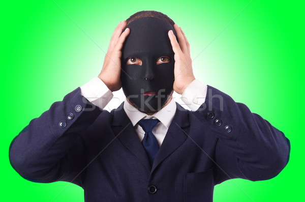 Stock photo: Man with mask isolated on white