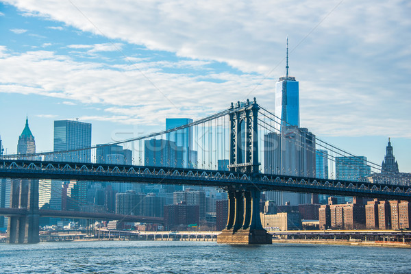 Manhattan bridge on summer day Stock photo © Elnur