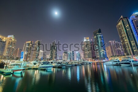 Stok fotoğraf: Dubai · marina · gökdelenler · iş · gökyüzü