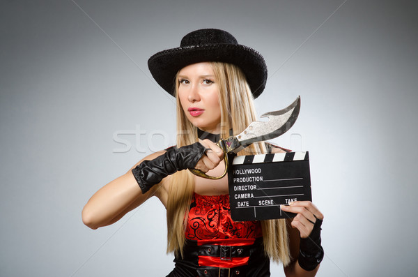 Woman in pirate costume - Halloween concept Stock photo © Elnur