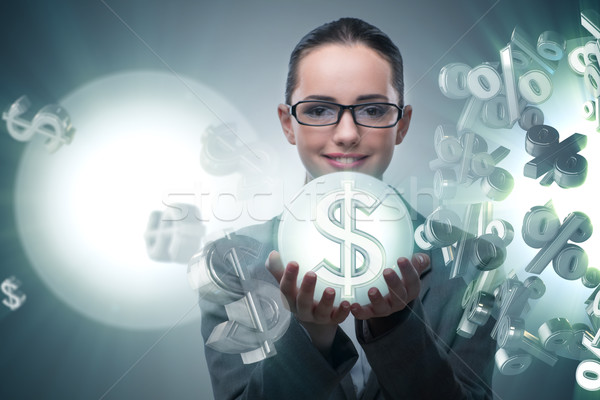 Imprenditrice americano dollaro soldi lavoro schermo Foto d'archivio © Elnur