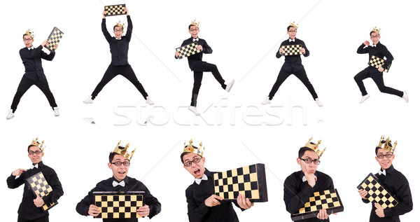 Funny chess player isolated on white Stock photo © Elnur