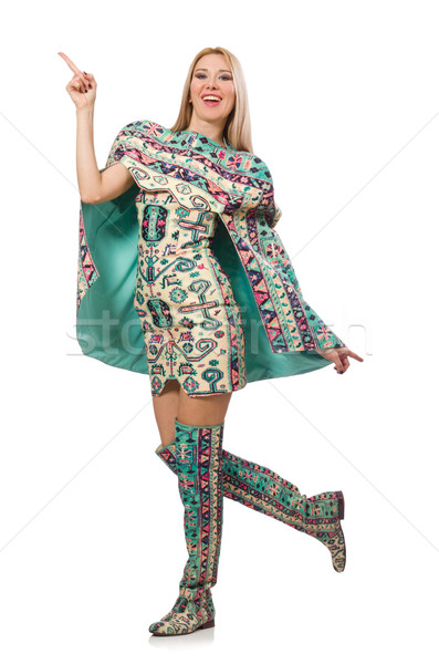 Model wearing dress with Azerbaijani carpet elements isolated on Stock photo © Elnur