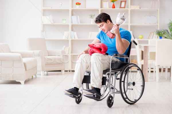 Stockfoto: Gehandicapten · bokser · rolstoel · letsel · hand · vak