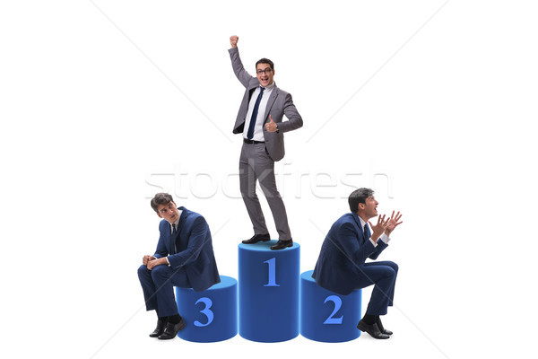 Stock photo: Winner businessman in competition concept