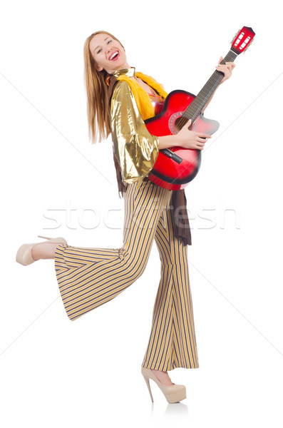 Guitarrista aislado blanco música fiesta fondo Foto stock © Elnur