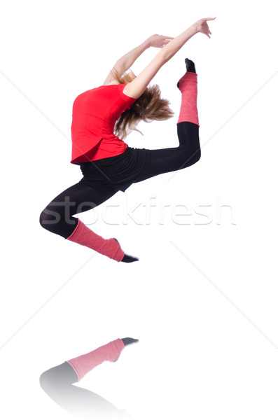 Genç jimnastikçi egzersiz beyaz kadın vücut Stok fotoğraf © Elnur