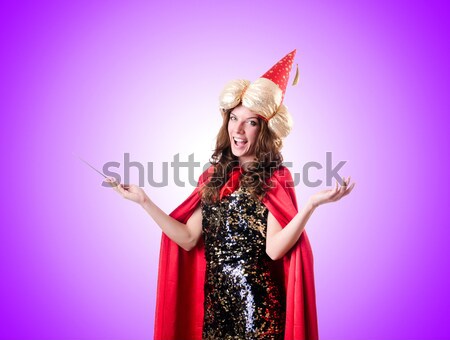 Female wearing devil costume and trident Stock photo © Elnur