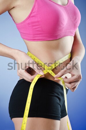 Jeune fille centimètre régime femme fille santé Photo stock © Elnur