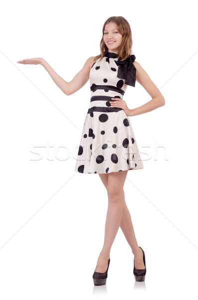 Frau isoliert weiß Mädchen Modell Ball Stock foto © Elnur