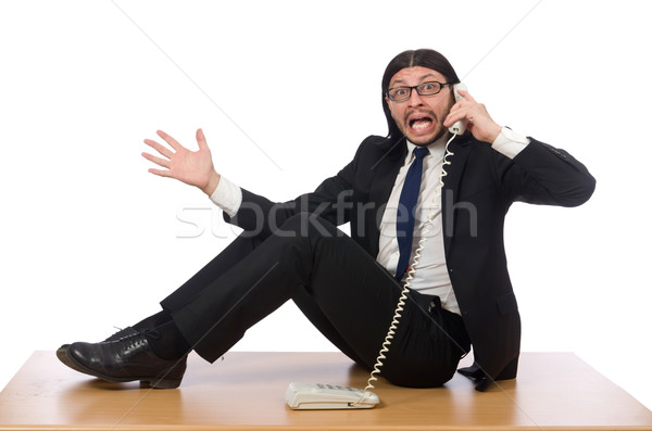 Businessman in business concept isolated on white Stock photo © Elnur