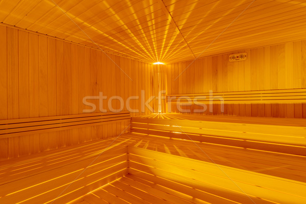 Sıcak ahşap sauna oda iç su Stok fotoğraf © Elnur