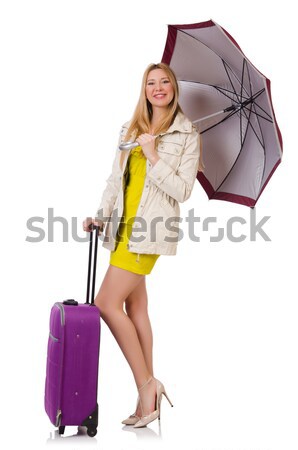 Nő kész nyár utazás izolált fehér Stock fotó © Elnur
