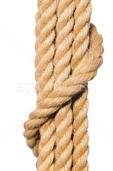 Stockfoto: Touw · geïsoleerd · witte · kabel · patroon · object