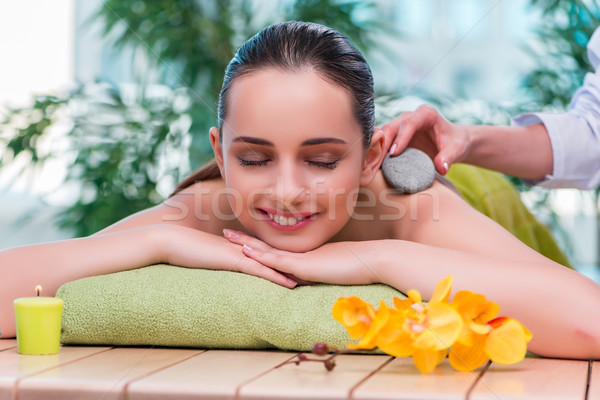 Young woman during massage session Stock photo © Elnur