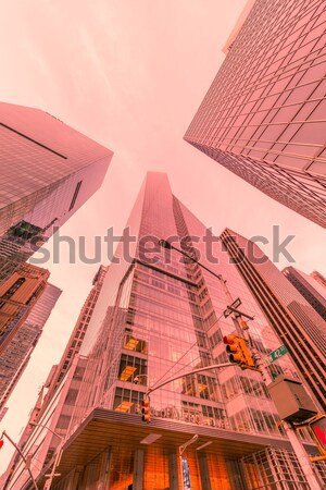 New York skyscrapers vew from street level Stock photo © Elnur