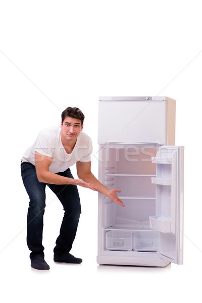 Man looking for food in empty fridge Stock photo © Elnur