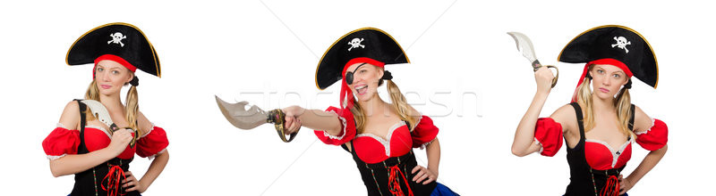 The woman pirate isolated on white Stock photo © Elnur