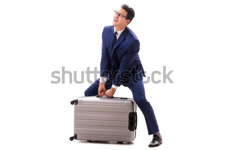 Businessman facing excess charges due to heavy suitcase Stock photo © Elnur