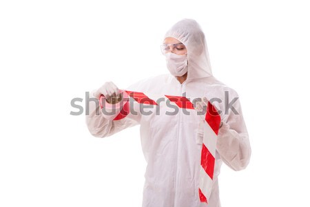 Epidemiologist with blood sample isolated on white background Stock photo © Elnur