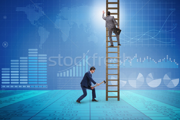 Business unethical competition concept with businessmen Stock photo © Elnur