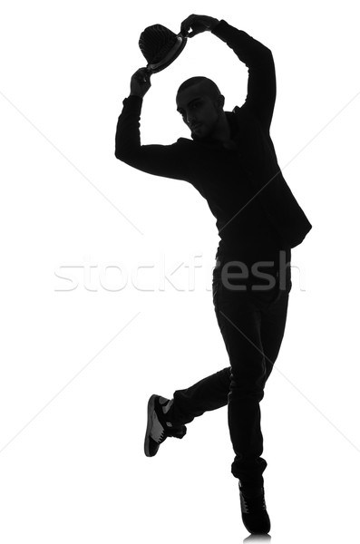 Sylwetka mężczyzna tancerz odizolowany biały człowiek Zdjęcia stock © Elnur