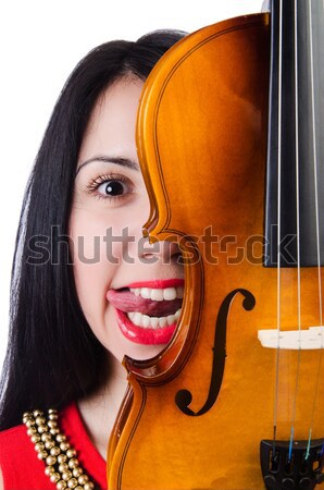 Potwora gry skrzypce ciemne pokój kobieta Zdjęcia stock © Elnur
