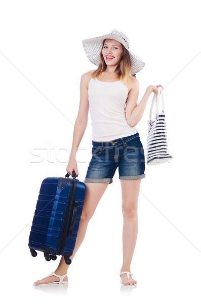 Woman going to summer vacation isolated on white Stock photo © Elnur