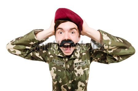 Vicces katona piros dinamit férfi háttér Stock fotó © Elnur