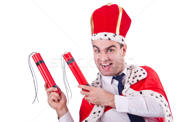King with dynamite sticks isolated on the white Stock photo © Elnur