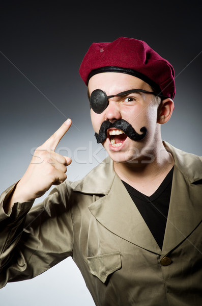 [[stock_photo]]: Drôle · soldat · militaire · homme · vert · guerre